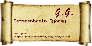 Gerstenbrein György névjegykártya